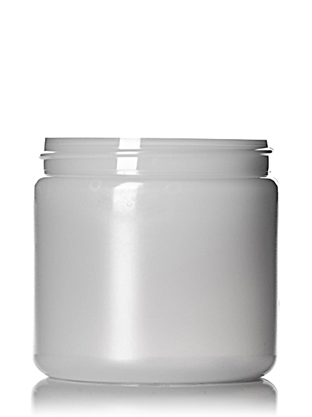 16 oz Natural-Colored HDPE Plastic Single Wall Jar – J094N