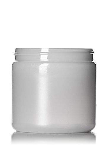 16 oz natural-colored HDPE plastic single wall jar with 89-400 neck finish