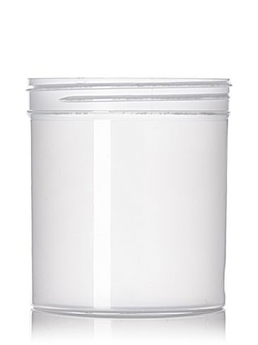 16 oz natural-colored PP plastic single wall jar with 89-400 neck finish