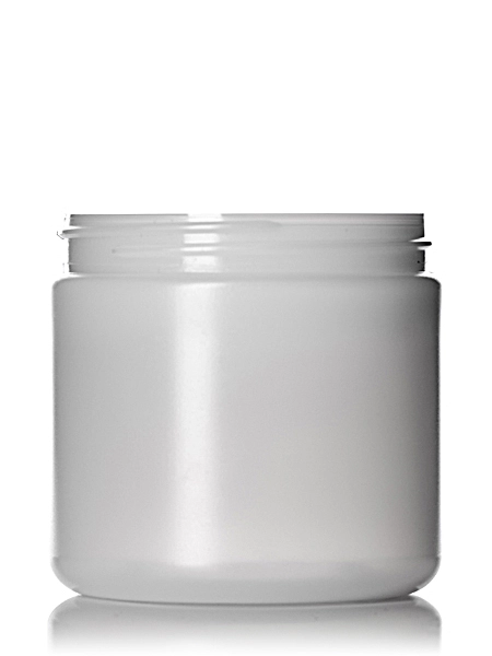 16 oz Natural-Colored HDPE Plastic Single Wall Anti-Static Jar – J096A