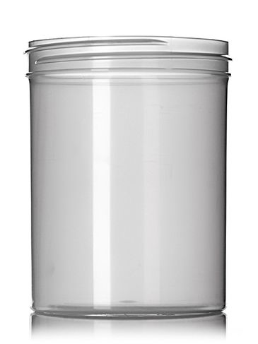 8 oz natural-colored PP plastic single wall jar with 70-400 neck finish