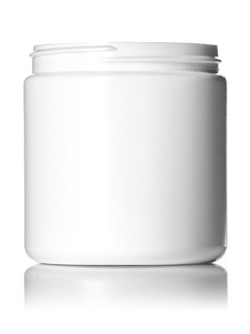8 oz white HDPE plastic single wall jar with 70-400 neck finish