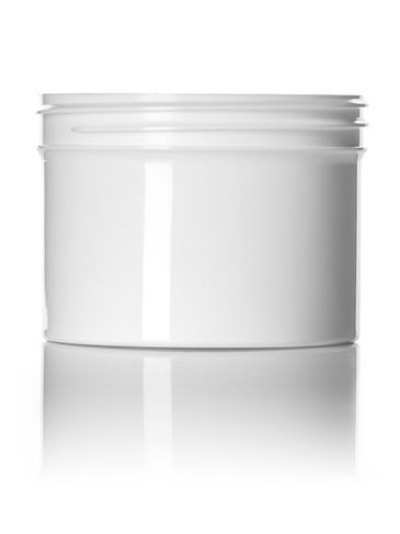 8 oz white PP plastic single wall jar with 89-400 neck finish