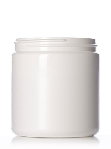 19 oz white HDPE plastic single wall jar with 89-400 neck finish