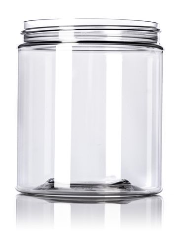 19 oz clear PET plastic single wall jar with 89-400 neck finish