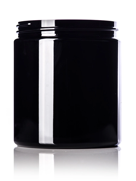 19 oz Black PET Plastic Single Wall Jar – J103BK