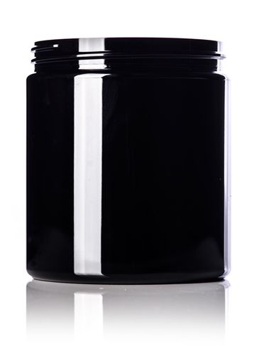 19 oz black PET plastic single wall jar with 89-400 neck finish