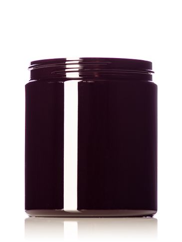 19 oz dark amber PET plastic single wall jar with 89-400 neck finish