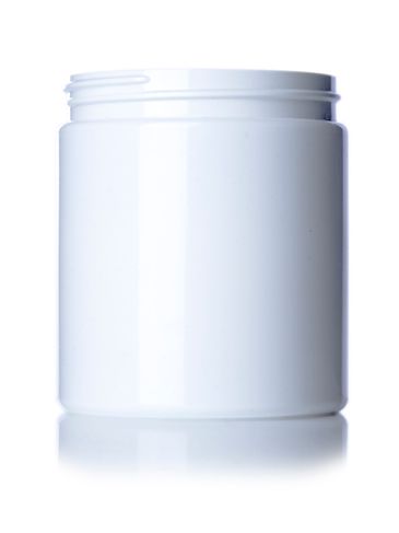 19 oz white PET plastic single wall jar with 89-400 neck finish