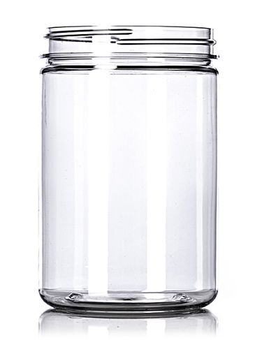 25 oz clear PET plastic single wall jar with 89-400 neck finish