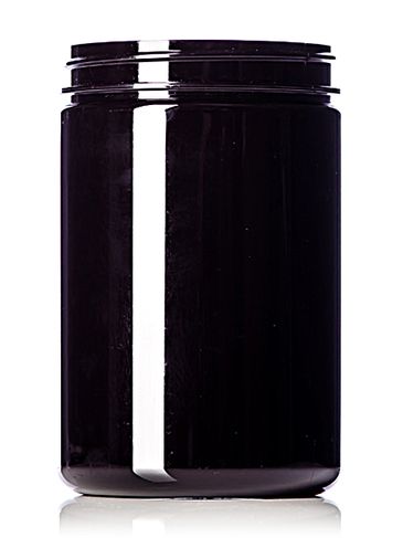 25 oz dark amber PET plastic single wall jar with 89-400 neck finish