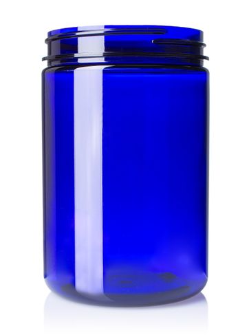 25 oz cobalt blue PET plastic single wall jar with 89-400 neck finish