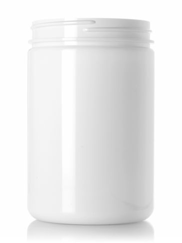 25 oz white PET plastic single wall jar with 89-400 neck finish
