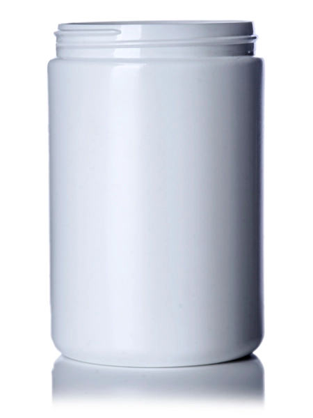 25 oz White HDPE Plastic Single Wall Jar – J109W