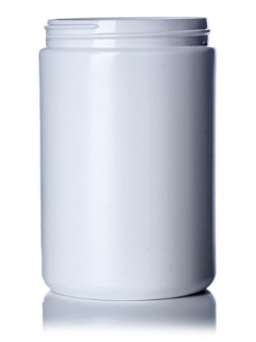 25 oz white HDPE plastic single wall jar with 89-400 neck finish