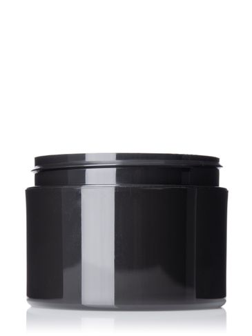 8 oz black PP plastic double wall straight base jar with 89-400 neck finish