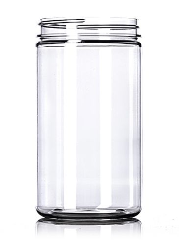 32 oz clear PET plastic single wall jar with 89-400 neck finish