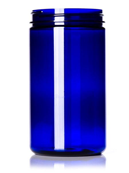 32 oz Cobalt Blue PET Plastic Single Wall Jar – J115B