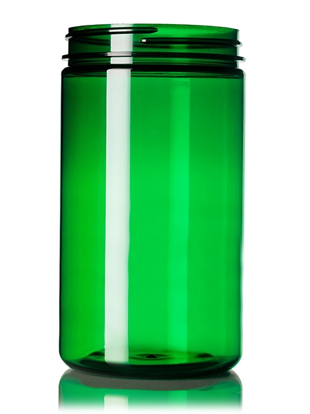 32 oz Green PET Plastic Single Wall Jar – J115GN