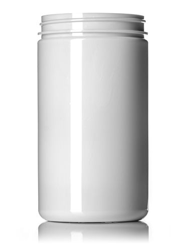 32 oz white PET plastic single wall jar with 89-400 neck finish