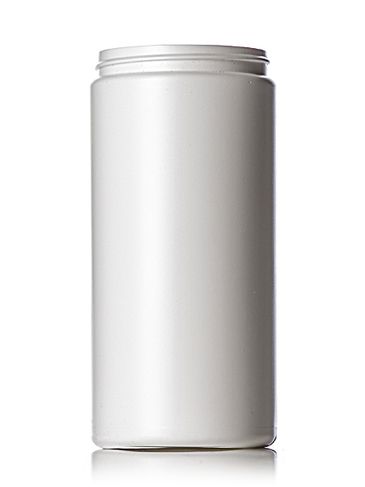 16 oz white HDPE plastic single wall canister with 70-400 neck finish