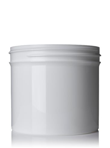 12 oz white PP plastic single wall jar with 89-400 neck finish