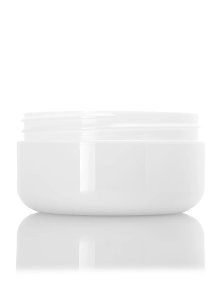 4 oz White PP Plastic Double Wall Round Base Low Profile Jar – J136WH