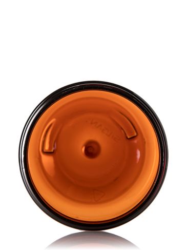 8 oz amber PET plastic single wall jar with 70-400 neck finish