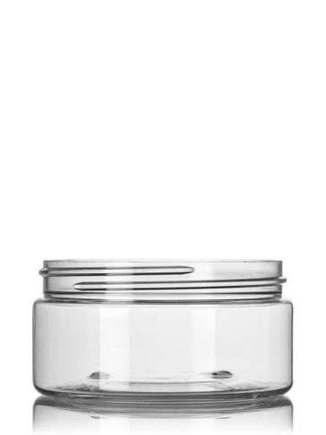 8 oz clear PET plastic single wall jar with 89-400 neck finish