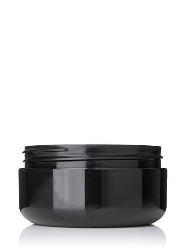 2 oz black PP plastic double wall round base jar with 70-400 neck finish