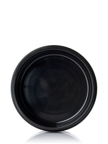 2 oz black PP plastic double wall round base jar with 70-400 neck finish