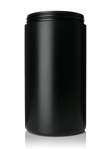 32 oz black HDPE plastic single wall jar with 89-400 neck finish