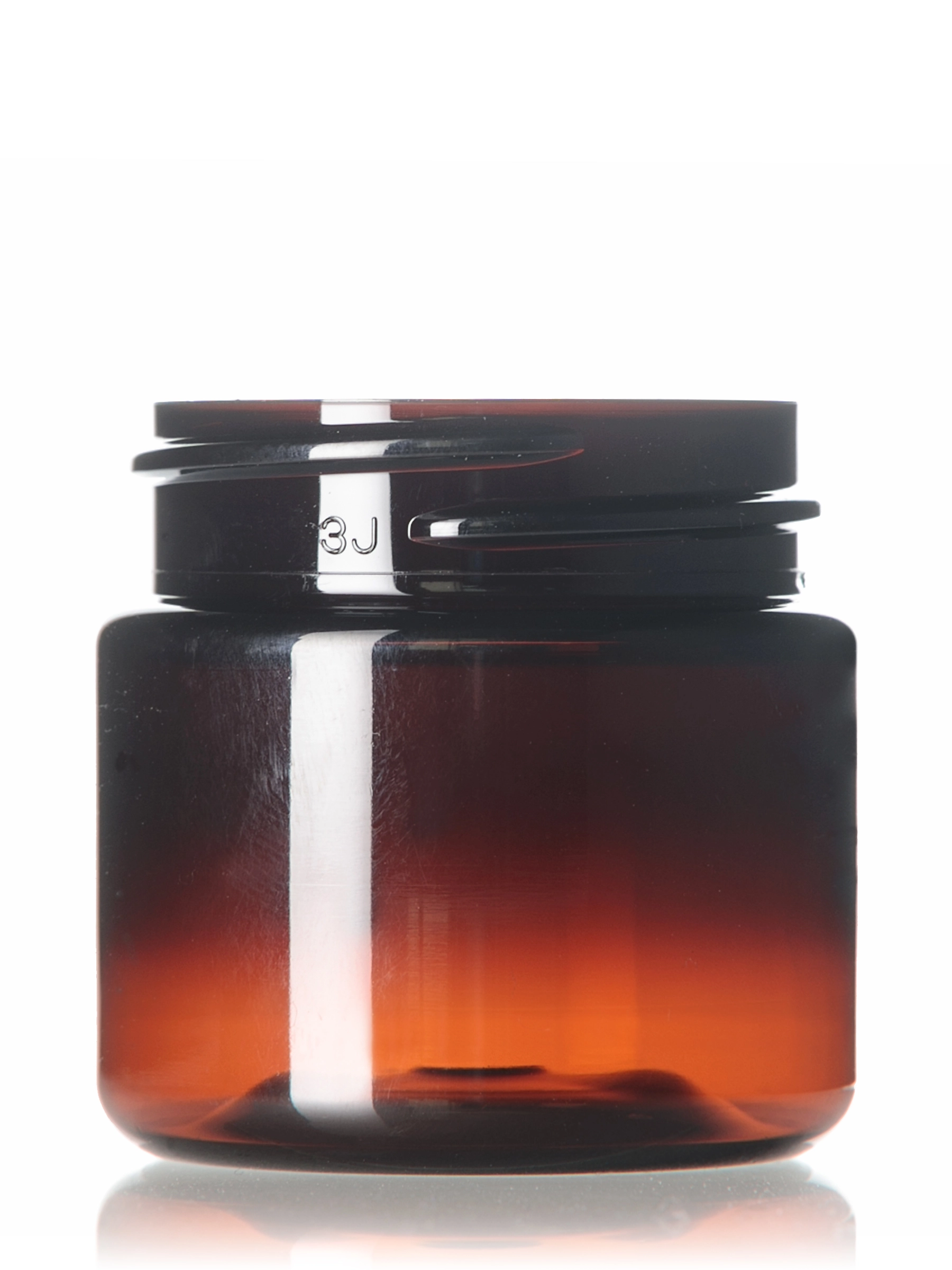 1 oz Amber PET Plastic Single Wall Jar – j156am
