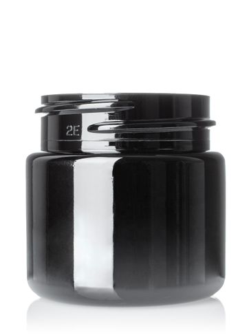 1 oz black PET plastic single wall jar with 38-400 neck finish