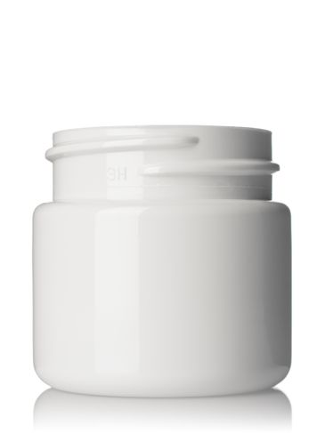 1 oz white PET plastic single wall jar with 38-400 neck finish