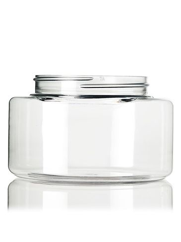 8 oz clear PET plastic single wall oval jar with 70-400 neck finish