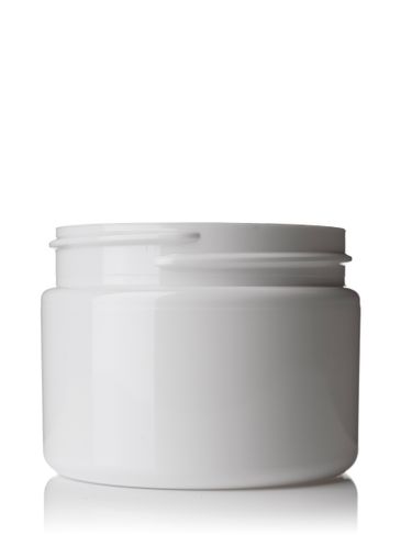 3 oz (100 mL) white PET plastic single wall jar with 58-400 neck finish