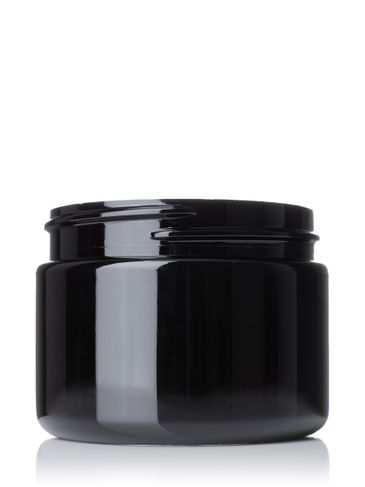 3 oz black PET plastic single wall jar with 58-400 neck finish