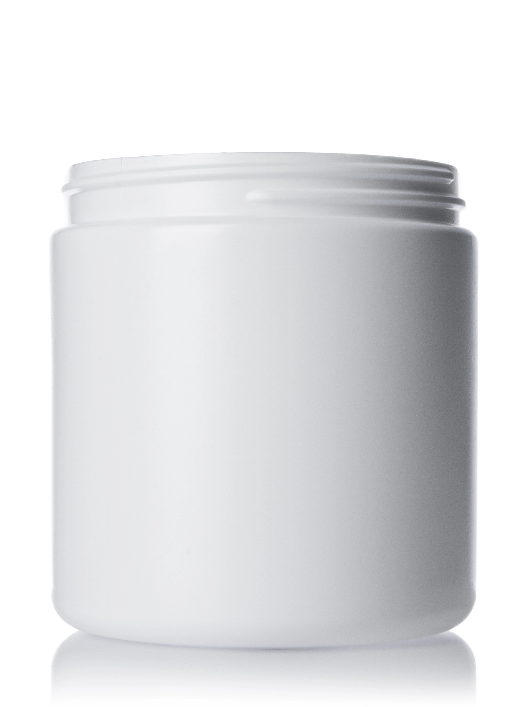 8 oz White HDPE Plastic Single Wall Jar – J224WH