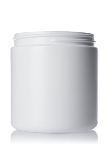 8 oz white HDPE plastic single wall jar with 70-400 neck finish