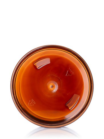 10 oz amber PET plastic single wall jar with 100-400 neck finish