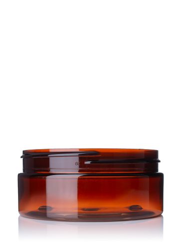 10 oz amber PET plastic single wall jar with 100-400 neck finish