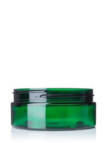 10 oz green PET plastic single wall jar with 100-400 neck finish
