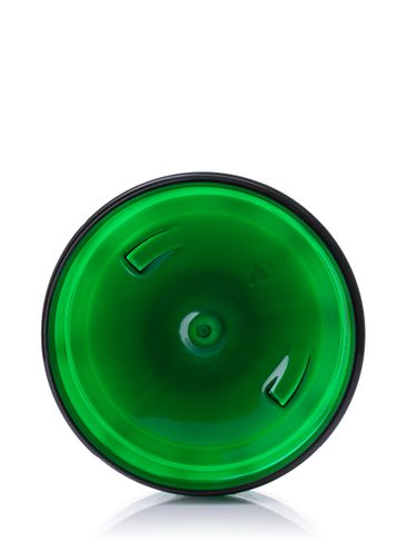 10 oz green PET plastic single wall jar with 100-400 neck finish