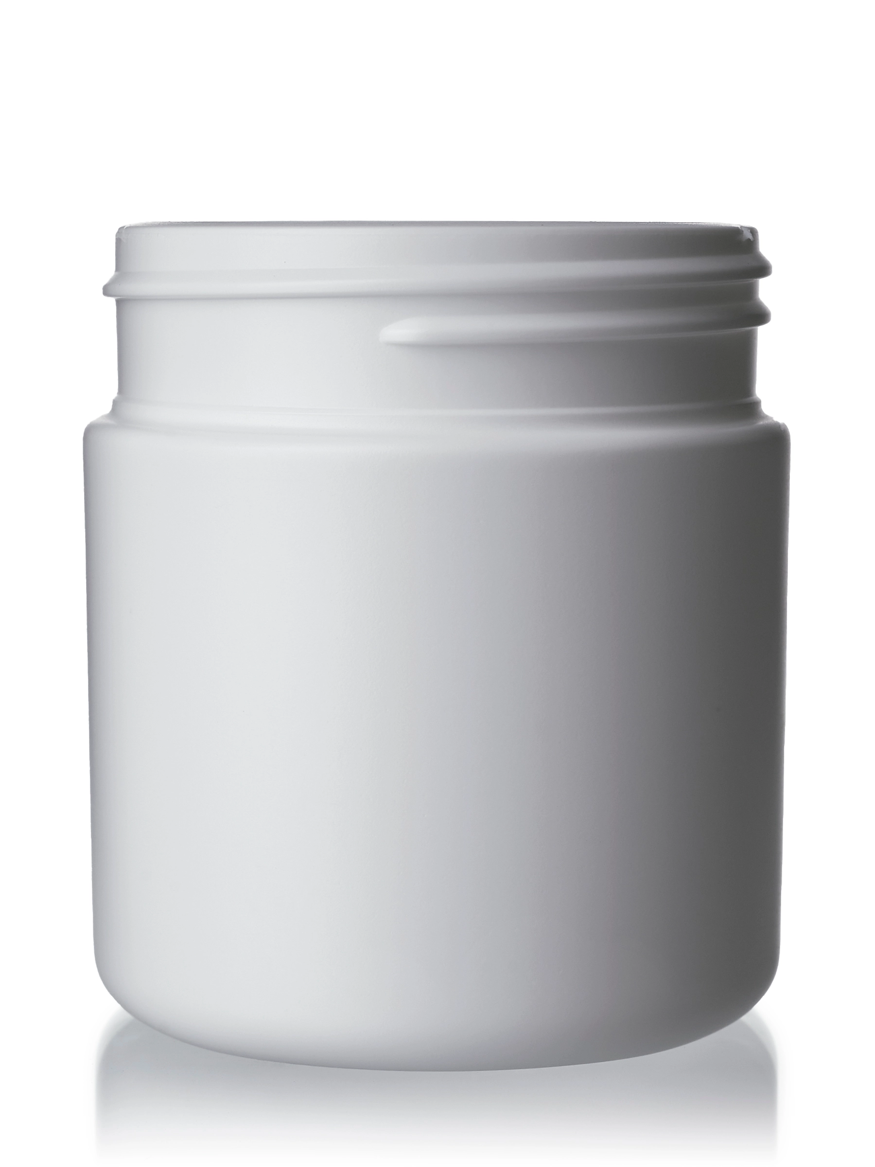 6 oz White HDPE Plastic Single Wall Jar – J249WH