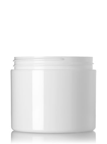 4 oz white PP plastic double wall straight base jar with 70-400 neck finish
