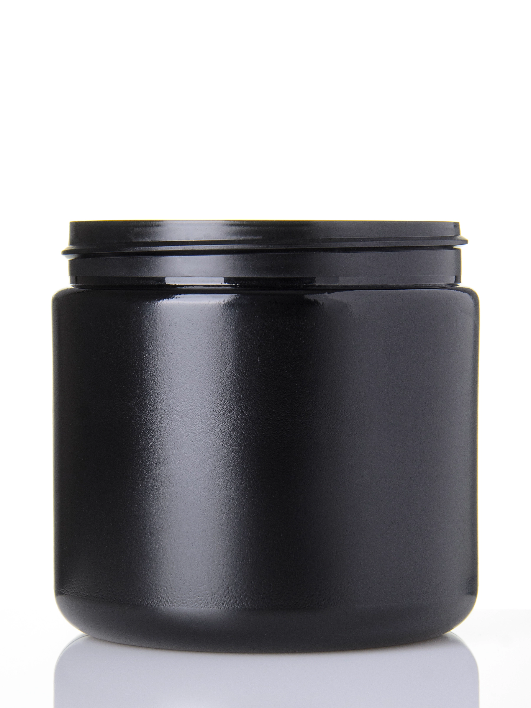 16 oz Black HDPE Plastic Single Wall Jar – J294BK