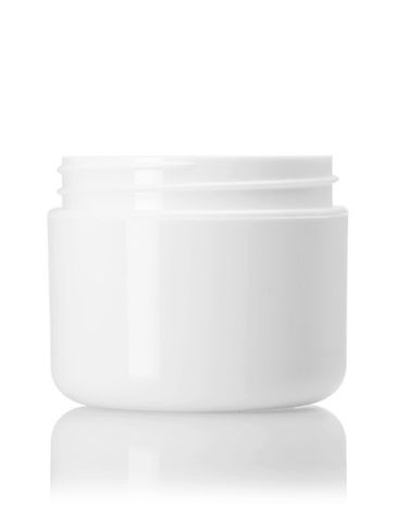 2 oz white PP plastic double wall round base jar with 58-400 neck finish