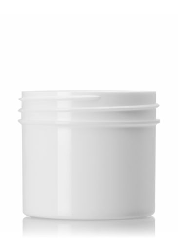 2 oz white PP plastic single wall jar with 53-400 neck finish