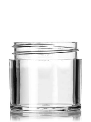 1 oz clear PS plastic thick wall jar with 43-400 neck finish